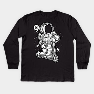 Astronaut Riding Scooter Kids Long Sleeve T-Shirt